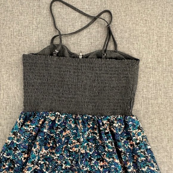 Johnny Martin Dress Spaghetti Straps Zipper Front Gray Teal Blue Small‎ Stretch - Picture 13 of 15